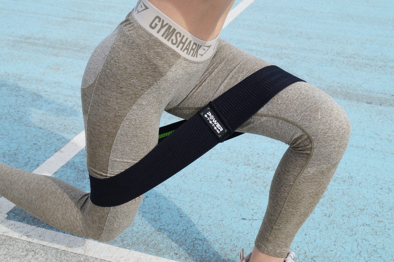 Тканева гумка для фітнесу та спорту Power System PS-4092 Booty Band LVL 2 Black/Green (d_80 см. навантаження 12-16кг.)