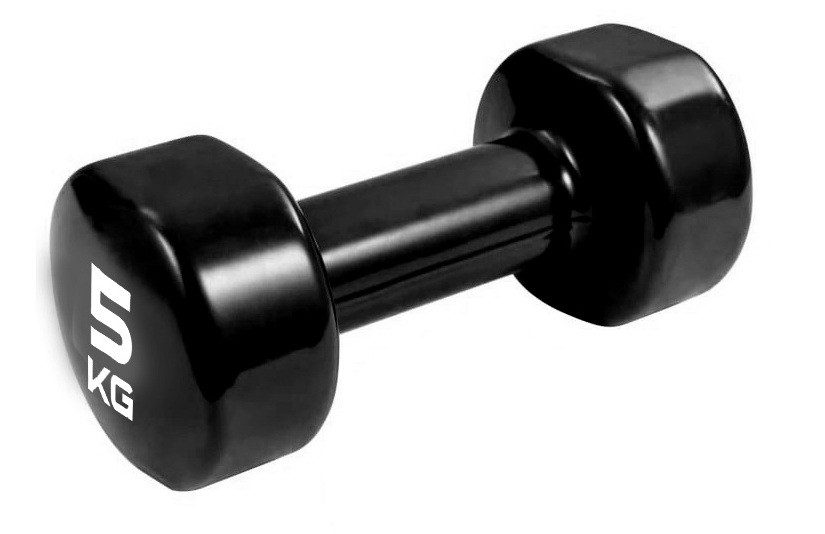 Гантелі вінілові PowerPlay 4125 Achilles 2*5 кг. Чорні (пара – 2шт.)