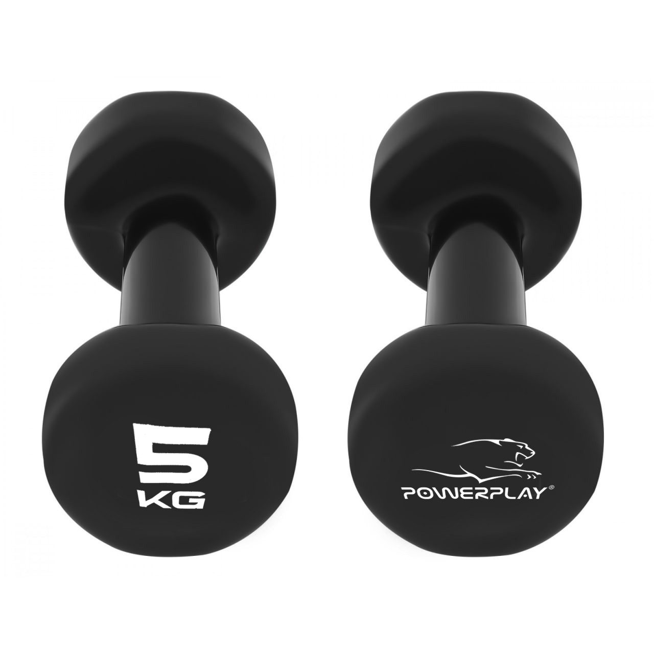 Гантелі вінілові PowerPlay 4125 Achilles 2*5 кг. Чорні (пара – 2шт.)