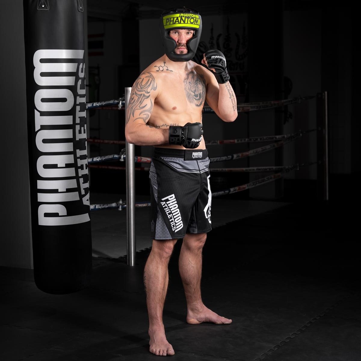 Боксерський шолом Phantom APEX Full Face Neon One Size Black/Yellow