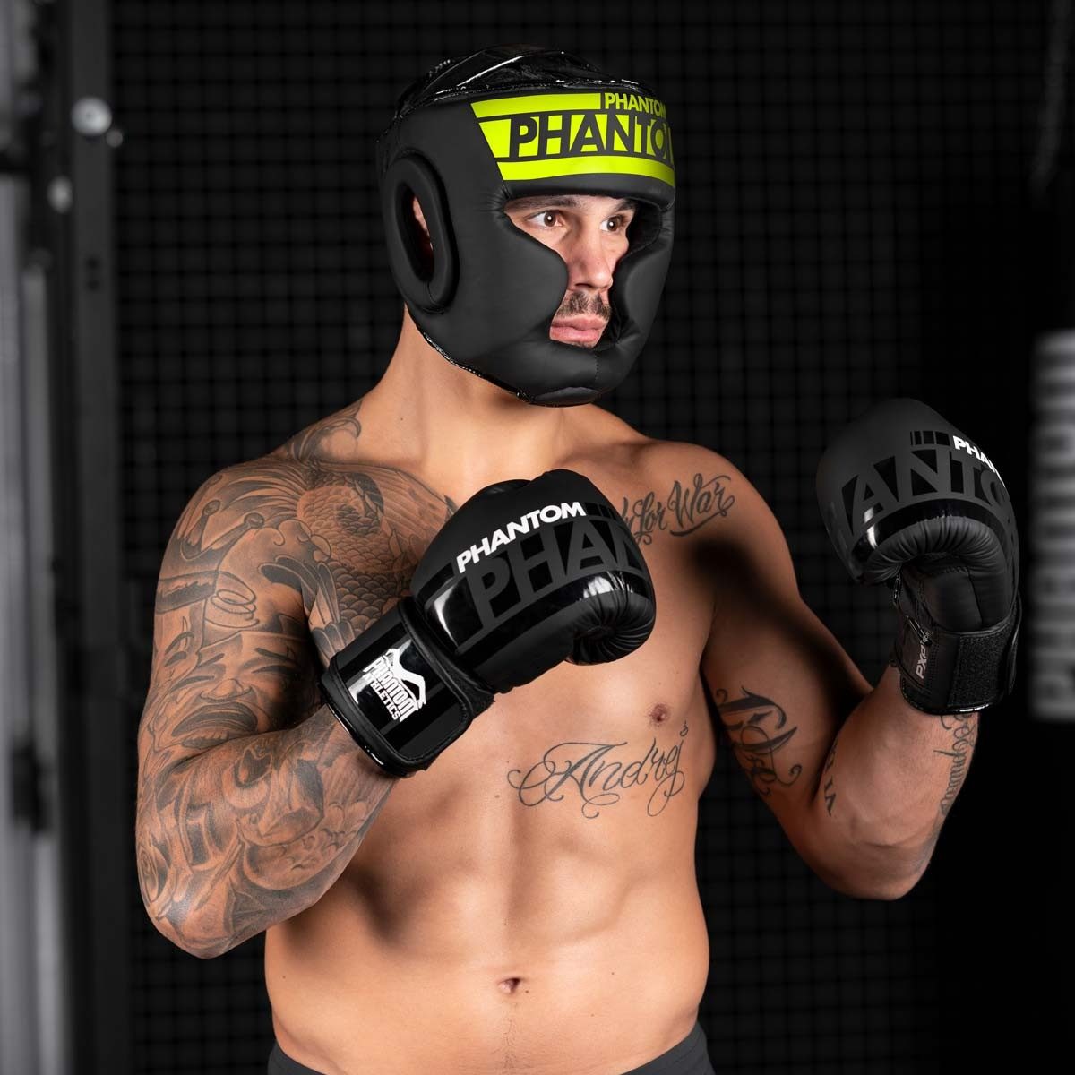 Боксерський шолом Phantom APEX Full Face Neon One Size Black/Yellow