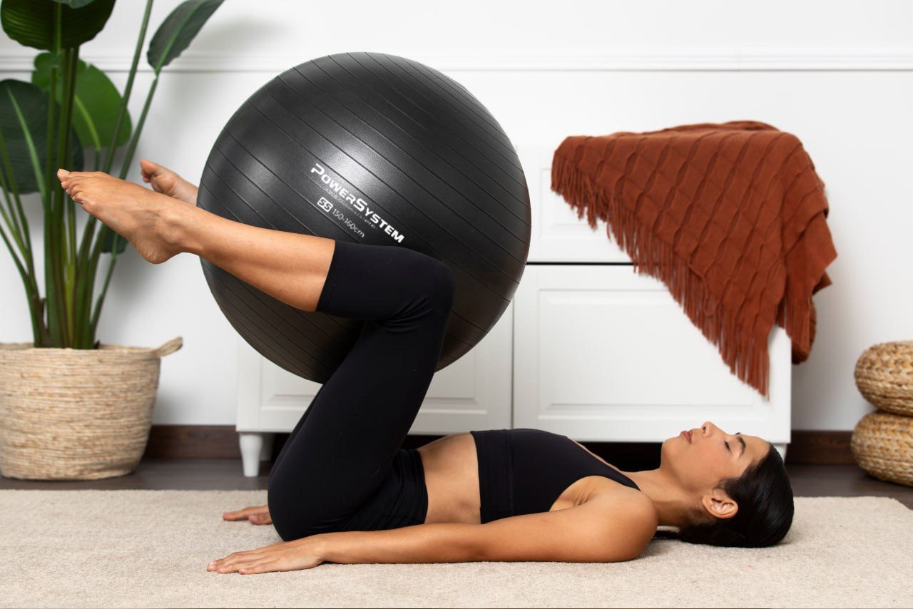 М’яч для фітнесу (фітбол) Power System PS-4013 Ø75 cm PRO Gymball Black