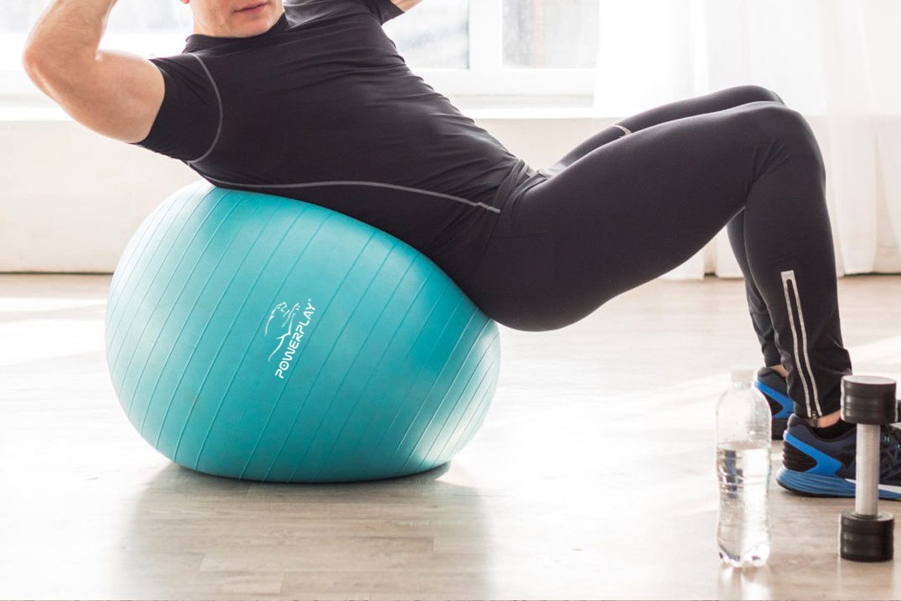 М’яч для фітнесу (фітбол) PowerPlay 4001 Ø65 cm Gymball М’ятний + помпа