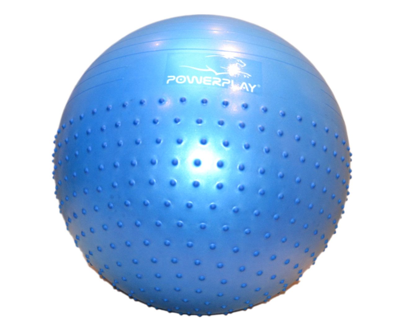 М’яч для фітнесу (фітбол) напівмасажний PowerPlay 4003 Ø65 cm Gymball Синій + помпа