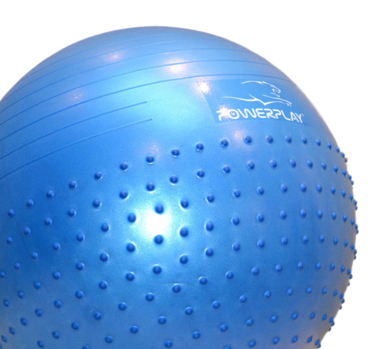 М’яч для фітнесу (фітбол) напівмасажний PowerPlay 4003 Ø65 cm Gymball Синій + помпа