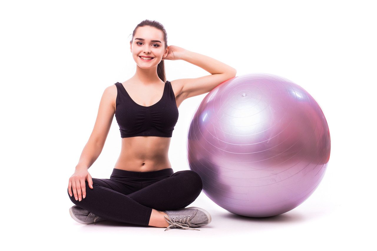 М’яч для фітнесу (фітбол) PowerPlay 4001 Ø65 cm Gymball Ліловий + помпа