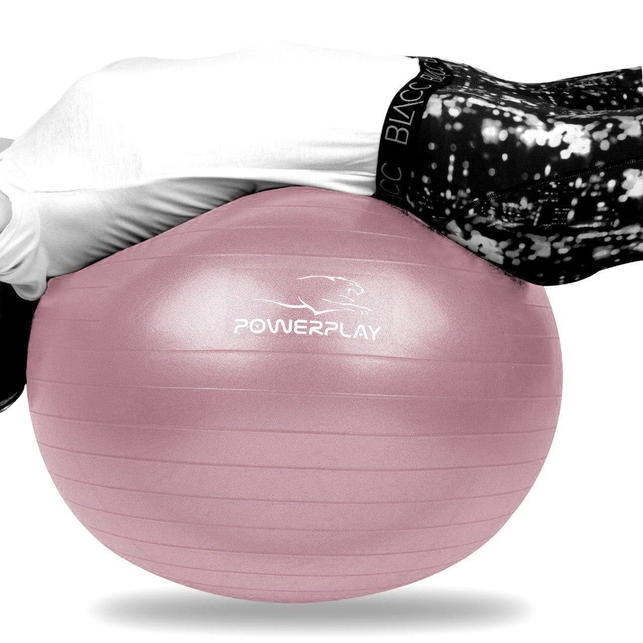 М’яч для фітнесу (фітбол) PowerPlay 4001 Ø65 cm Gymball Ліловий + помпа