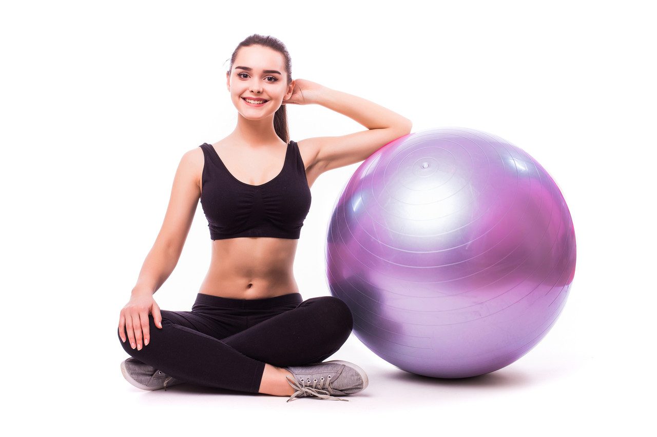 М’яч для фітнесу (фітбол) PowerPlay 4001 Ø75 cm Gymball Фіолетовий + помпа