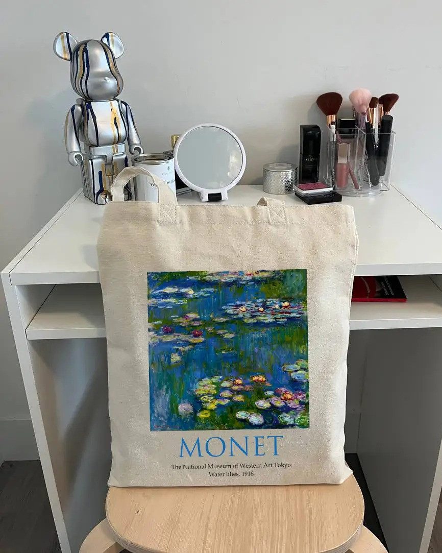 Екошопер BookOpt ВК4063 MONET «Водяні лілії» бежевий