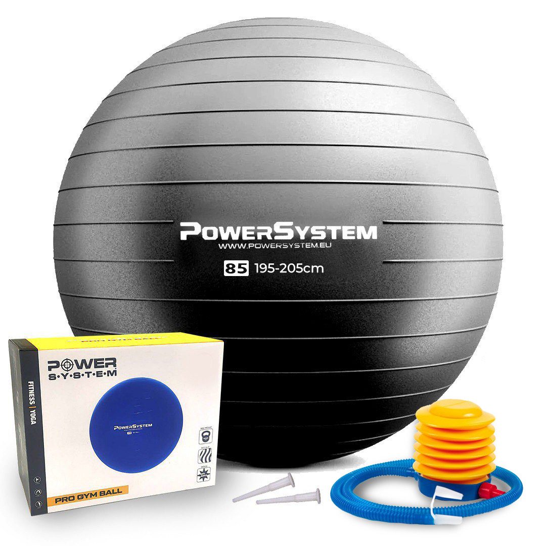М’яч для фітнесу (фітбол) Power System PS-4018 Ø85 cm PRO Gymball Black