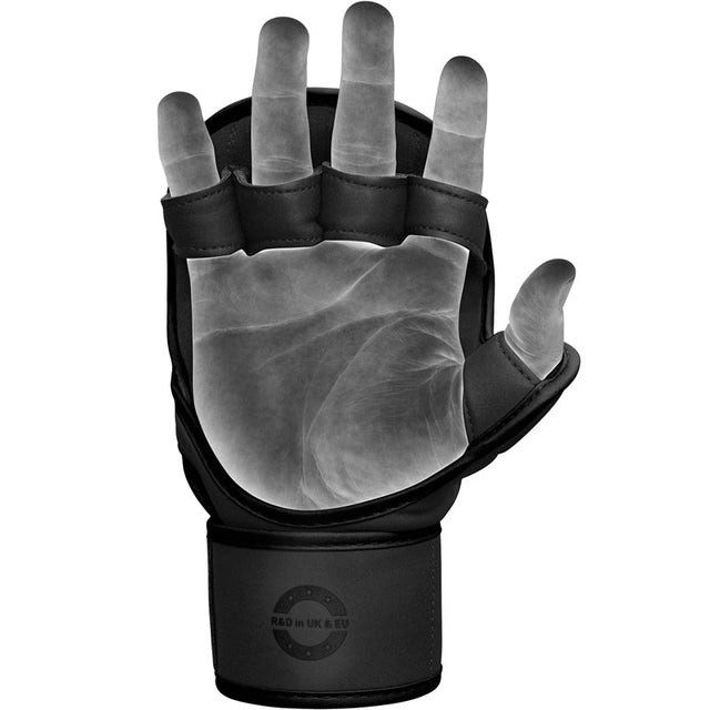 Рукавиці для ММА (Греплінгові рукавички) RDX F6 KARA Matte Black Plus S/M