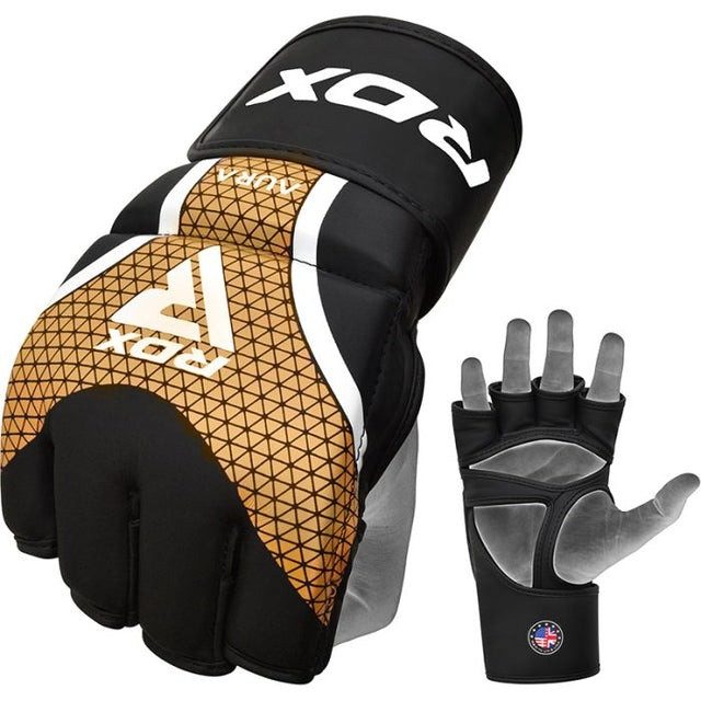 Рукавиці для ММА RDX AURA PLUS T-17 Black Golden XL