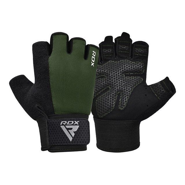 Рукавички для фітнесу RDX W1 Half Army Green Plus L