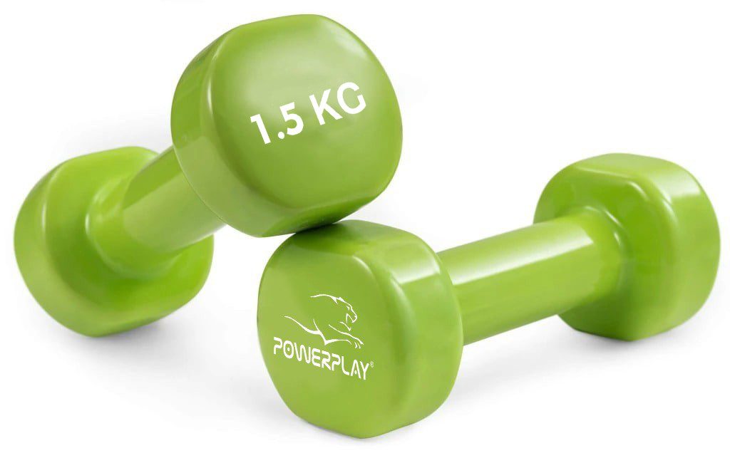 Гантелі вінілові PowerPlay 2 * 1,5 кг. PP_4103 Зелені (2шт. – пара)