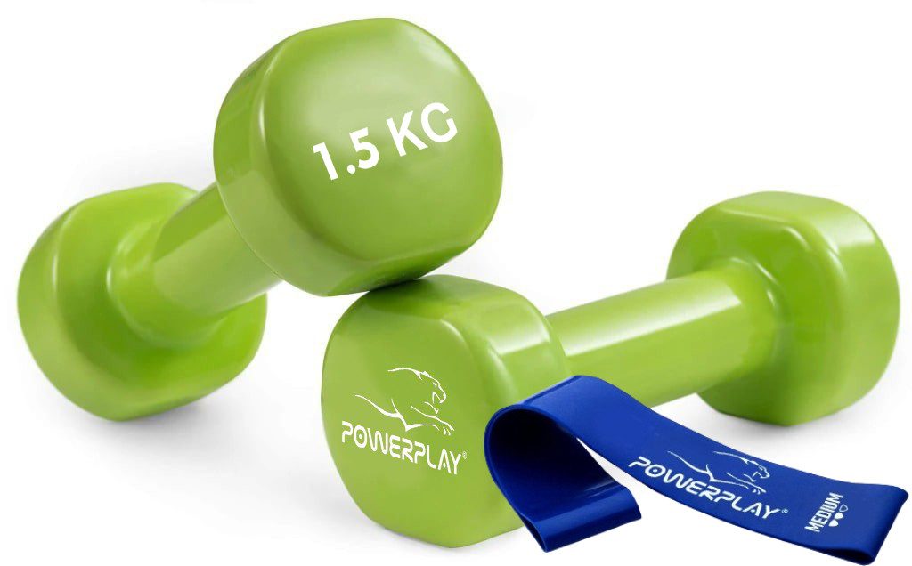 Гантелі вінілові PowerPlay 2 * 1,5 кг. PP_4103 Зелені (2шт. – пара)