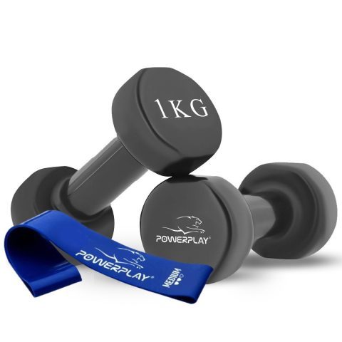 Гантелі вінілові PowerPlay 2 * 1 кг. PP_4121 Чорні (2шт. – пара)