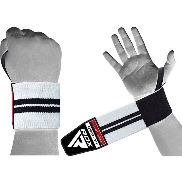Бинти для зап’ясть (кистьові бинти) RDX W2 Gym Wrist Wraps BLACK/WHITE PLUS
