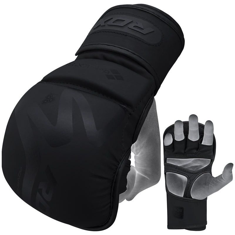 Рукавиці для ММА (Греплінгові рукавички) RDX T15 Noir Inner Matte Black XL