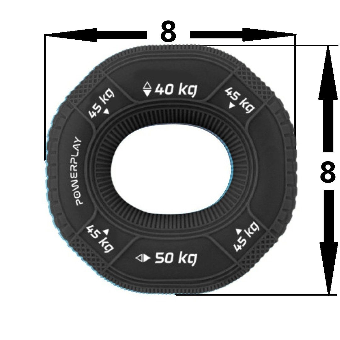 Еспандер кистьовий силіконовий PowerPlay PP-4331 Hand Grip Hard 40-45-50 кг. Чорний
