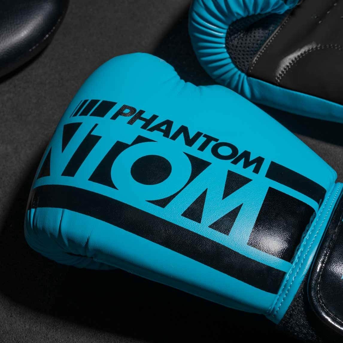 Боксерські рукавиці Phantom APEX Neon Blue 12 унцій (капа в подарунок)