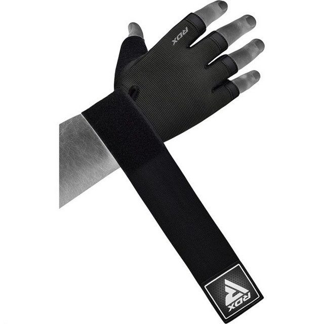Рукавички для фітнесу RDX T2 Half Black PLUS-LX