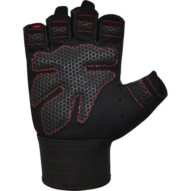 Рукавички для фітнесу RDX W1 HALF RED PLUS-S