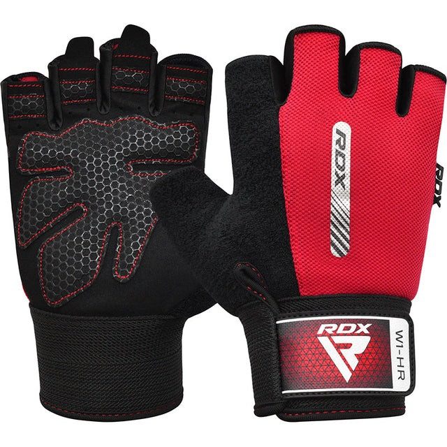 Рукавички для фітнесу RDX W1 HALF RED-S