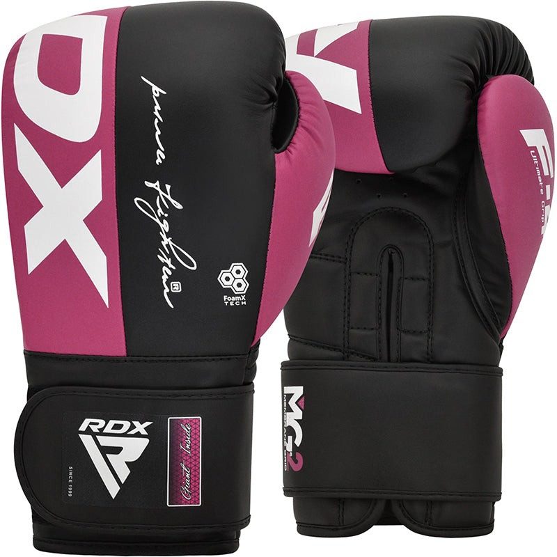 Боксерські рукавиці RDX REX F4 PINK/BLACK-12 унцій (капа в комплекті)