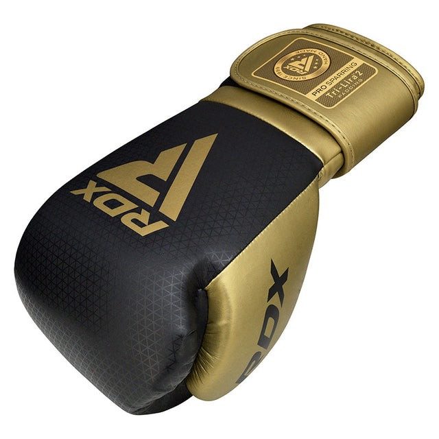 Боксерські рукавиці RDX MARK PRO SPARRING TRI LIRA 2 GOLDEN-10 унцій (капа в комплекті)