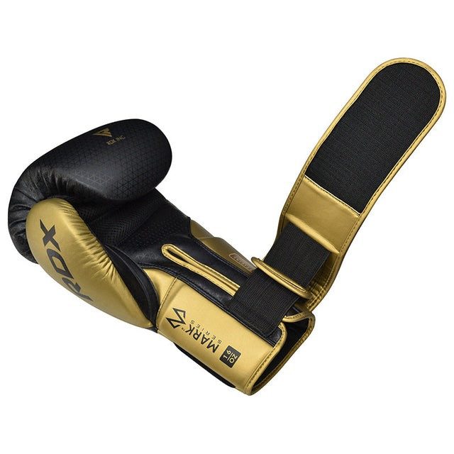 Боксерські рукавиці RDX MARK PRO SPARRING TRI LIRA 2 GOLDEN-10 унцій (капа в комплекті)