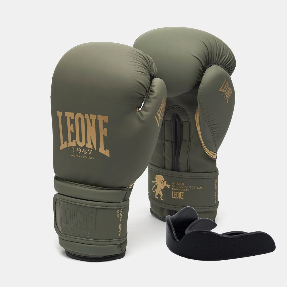 Боксерські рукавиці Leone GN059G MILITARY EDITION Green 12 унцій (капу в комплекті)