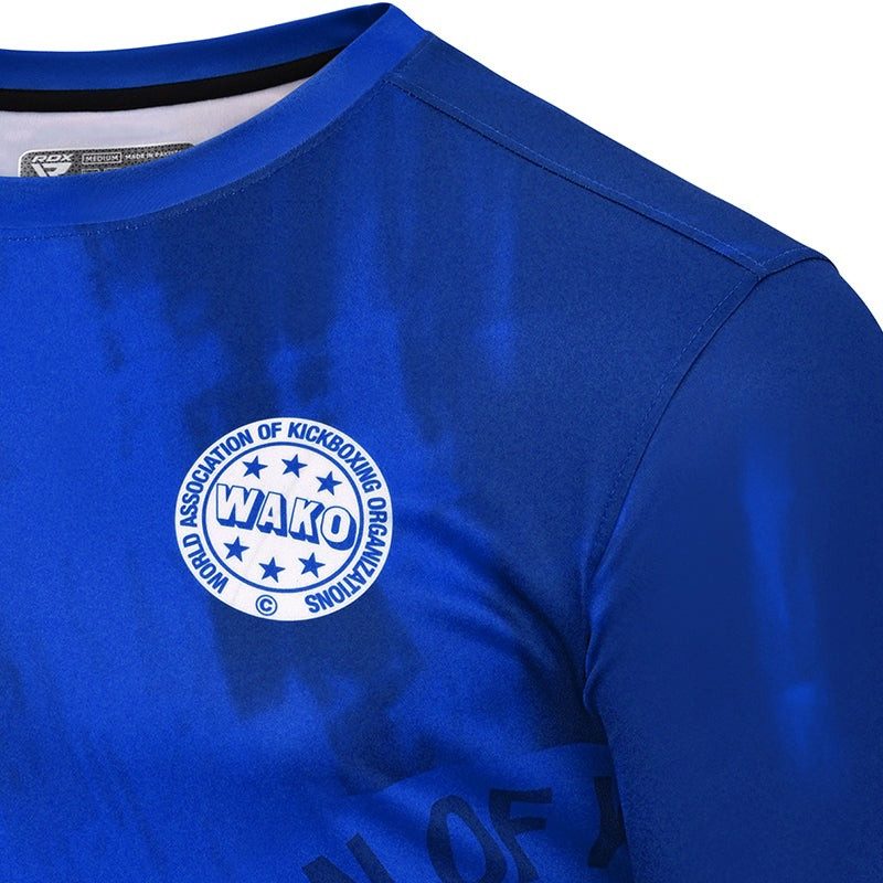 Спортивна футболка RDX WAKO T1 з короткими рукавами Blue M
