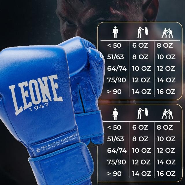 Боксерські рукавиці Leone GN111 THE GREATEST Blue 16 унцій (бинти 4 м. в комплекті)
