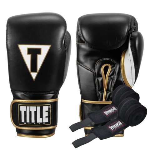 Боксерські рукавиці TITLE Boxeo Mexican Leather Quatro Black/White 12 oz