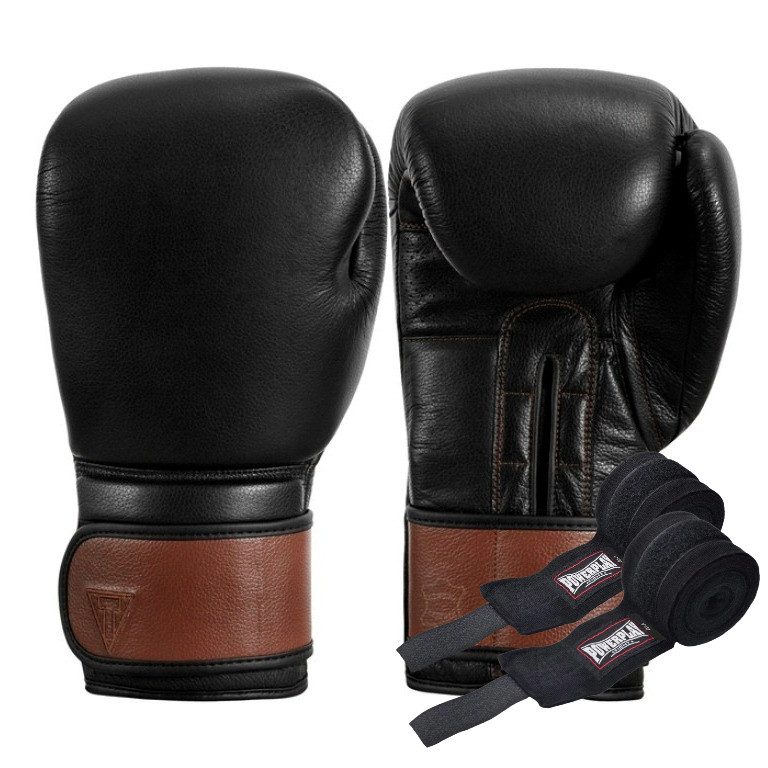 Боксерські рукавиці TITLE Boxing Honorary Black M 12 oz (бинти 4м. в комплекті)