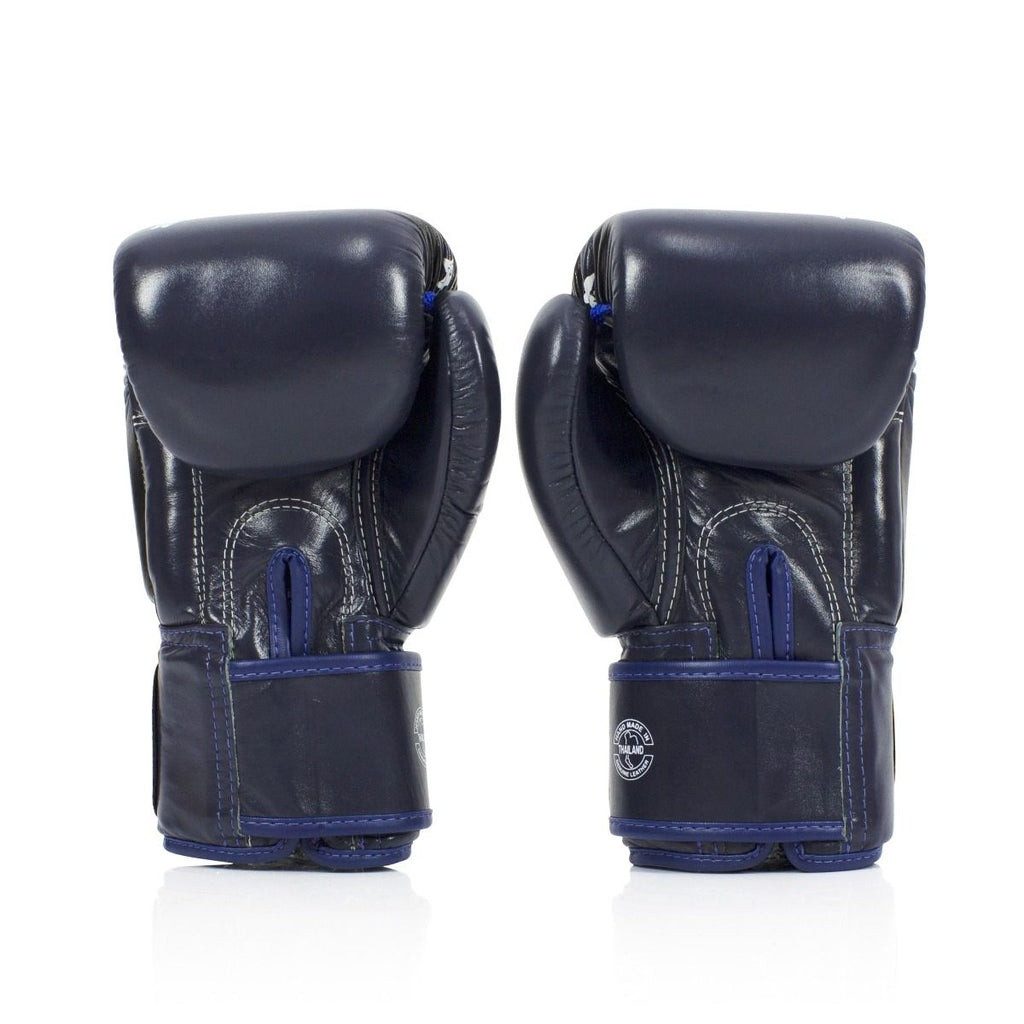 Боксерські рукавиці Fairtex BGV1 Nation Print Blue 12 унцій (бинти в комплекті)