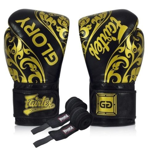 Боксерські рукавиці Fairtex BGVG2 Velcro Black 14 унцій (бинти в комплекті)