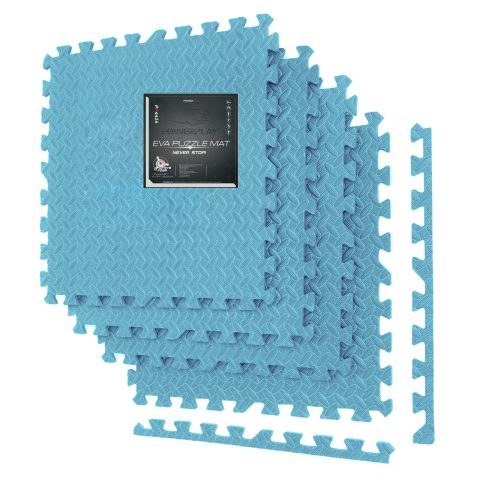 Мат-пазл (ластівчин хвіст) PowerPlay PP_4414 EVA Puzzle Mat 120x120x1.2 cм Блакитний
