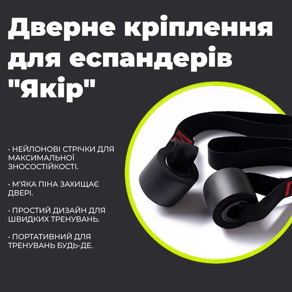 Дверне кріплення для еспандерів “Якір” PowerPlay PP_4411 Чорний