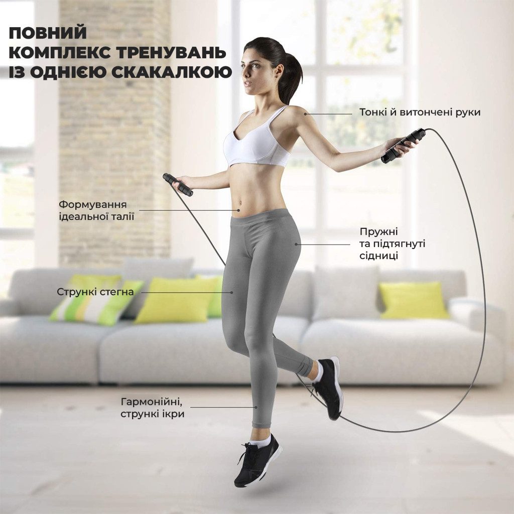 Скакалка швидкісна PowerPlay 4213 Jump Rope Чорно/Темно синя 3м.