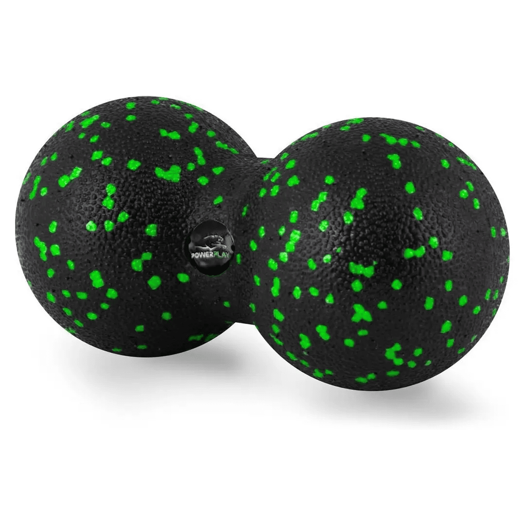 Масажний м’яч подвійний PowerPlay PP-4353 Epp foam peanut ball (d12*24cm.) Чорно/Зелений