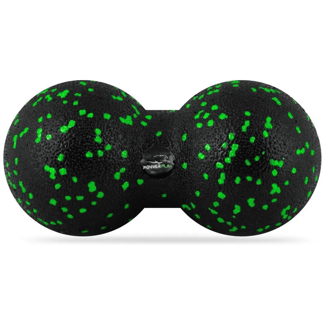 Масажний м’яч подвійний PowerPlay PP-4353 Epp foam peanut ball (d12*24cm.) Чорно/Зелений